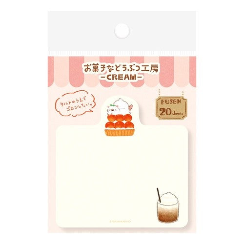 ＃型抜き付箋ﾈｺお菓子などうぶつ工房 古川紙工 --- 付箋 型抜き付箋 お菓子などうぶつ工房 ネコ QF240 : Die cut sticky notes cat sweets animal workshop :4952270317011