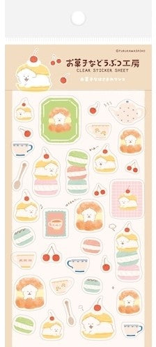 ＃古川紙工 シール 透明シールシート お菓子などうぶつ工房 はさまれワンコ 4952270337750