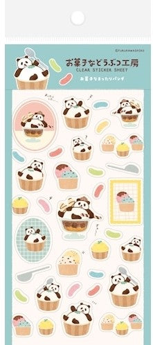 ＃古川紙工 シール 透明シールシート お菓子などうぶつ工房 まったりパンダ 4952270337767