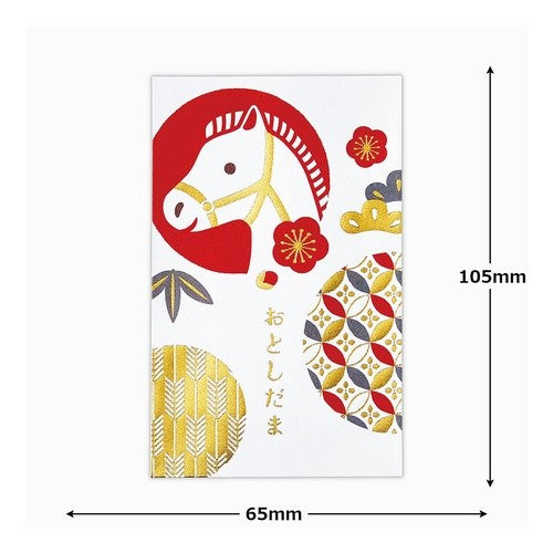 ＃年賀ﾎﾟﾁ袋箔吉祥紋うま (株)日本ﾎｰﾙﾏｰｸ :4961099847593