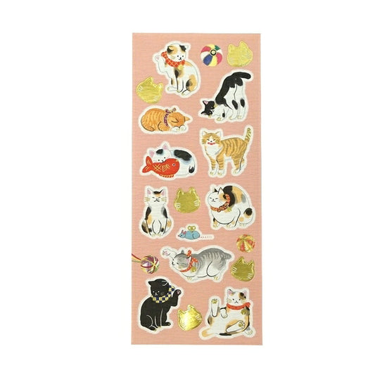 CHIKYU GREETINGS ﾁｷｭｳｸﾞﾘｰﾃｨﾝｸﾞｽ ｼｰﾙ ･ 和紙ｼｰﾙ ﾈｺ 猫 ねこ  ｽｹｼﾞｭｰﾙ帳 手帳のﾀｲﾑｷｰﾊﾟｰ :4963328309049
