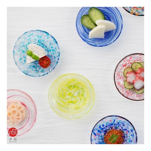 津軽びいどろ　色色豆皿/菜の花