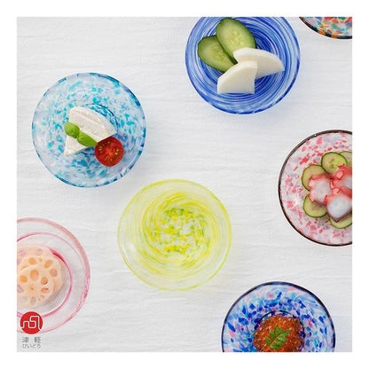 津軽びいどろ　色色豆皿/菜の花
