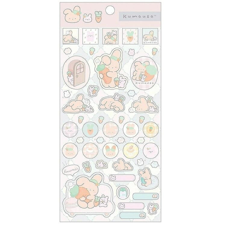 SAN-X ｻﾝｴｯｸｽ ｼｰﾙ ･ Kumausa くまうさ にんじんとともだちになったよ ｼｰﾙ帳 福袋 丸 おしゃれ ｱﾙﾊﾞﾑ ﾃﾞｺﾚｰｼｮﾝ ﾊｰﾄ 大量 ｽﾃｯｶｰ ｽﾏﾎ ごほうび 花 かわいい ｽｹｼﾞｭｰﾙ帳 手帳のﾀｲﾑｷｰﾊﾟｰ :4974413830225