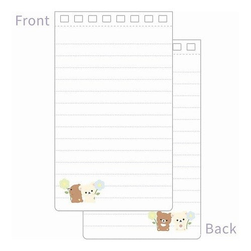 ＃サンエックス リラックマ ロングSPメモ コリラックマ&チャイロイコグマ BASIC RILAKKUMA Flower ベーシック フラワー リングノート :4974413880992