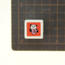 Load image into Gallery viewer, KODOMONOKAO Kodomo no Kao Stamp - Panda Mini Self-Inking Stamp "Done" Heart Stamp Pad Ink Cute Character Planner Illustration 6mm 5 pieces 3 pieces Reward Stamp Office Teacher Schedule Planner Planner Timekeeper :4990212010897
