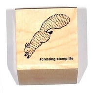 ＃ラバースタンプ ぴょんと飛び跳ねリス 木製スタンプ #creating stamp life :4990212053931