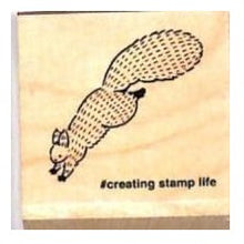 Load image into Gallery viewer, ＃ラバースタンプ ぴょんと飛び跳ねリス 木製スタンプ #creating stamp life :4990212053931
