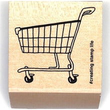 画像をギャラリービューアに読み込む, ＃ショッピングカート スタンプ 木製 ハンドメイド風デザイ :4990212055812
