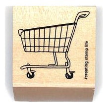 画像をギャラリービューアに読み込む, ＃ショッピングカート スタンプ 木製 ハンドメイド風デザイ :4990212055812
