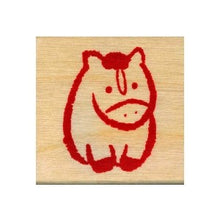 画像をギャラリービューアに読み込む, こどものかお ニューイヤースタンプ　 馬おすわり 11293-007
