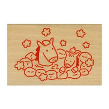 画像をギャラリービューアに読み込む, ＃こどものかお ニューイヤースタンプ　温泉親子午 11295-003 こどものかお :4990212505607
