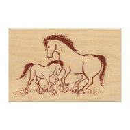 ＃こどものかお ニューイヤースタンプ　草原の馬親子　11295-005 こどものかお :4990212505621