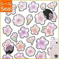 KAMIO JAPAN ｶﾐｵｼﾞｬﾊﾟﾝ ｼｰﾙ 春(はる) ･ SAKURA SEAL/ふわきら桜  ｽｹｼﾞｭｰﾙ帳 手帳のﾀｲﾑｷｰﾊﾟｰ :4991277038277