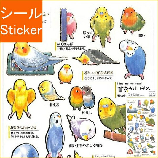 KAMIO JAPAN ｶﾐｵｼﾞｬﾊﾟﾝ ｼｰﾙ ･ PM大人の図鑑ｼｰﾙ/ｲﾝｺの気持ち 鳥 いんこ 鳥類 ｼｰﾙ帳 福袋 ｽｹｼﾞｭｰﾙ ﾃﾞｺ ｽﾃｯｶｰ ﾀﾞｲｱﾘｰ 動物 ｱﾆﾏﾙ ｷｬﾗｸﾀｰ 大人の図鑑 ｼｰﾙ  ｽｹｼﾞｭｰﾙ帳 手帳のﾀｲﾑｷｰﾊﾟｰ :4991277072929