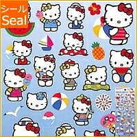 画像をギャラリービューアに読み込む, KAMIO JAPAN カミオジャパン シール 夏(なつ) ・ ハローキティ ステッカー SUMMER 福袋 シール帳 シールブック 花 どほうび 手帳 かわいい 壁紙  スケジュール帳 手帳のタイムキーパー :4991277121788

