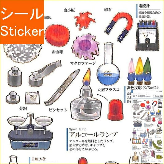 KAMIOJAPAN Kamio Japan Stickers - PM Adult Picture Book Stickers Science Sticker Book Lucky Bag Round Stylish Album Decoration Heart Large Quantity Stickers Smartphone Reward Flower Cute Schedule Book Diary Timekeeper :4991277213841