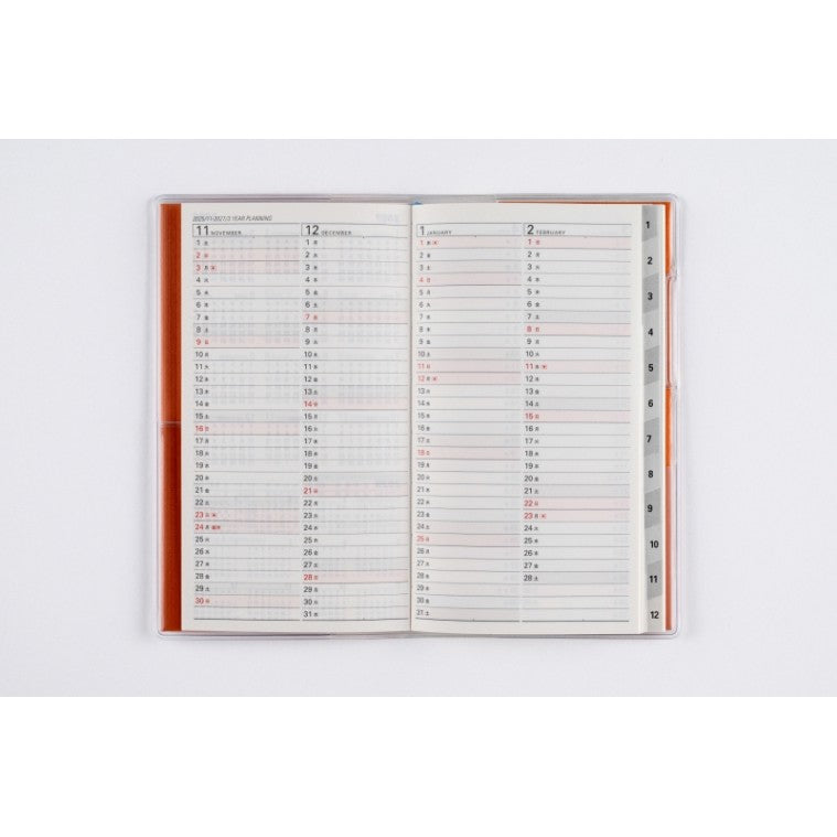 ＃No.308リベルインデックス8月曜タンジェリン・オレンジ手帳判 : (株)日本法令 : No.308 Liber Index 8 Monday Tangerine/Orange notebook size : 9784471853082