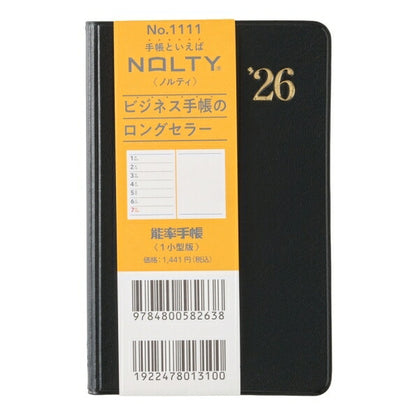 JMAM 日本能率協会ﾏﾈｼﾞﾒﾝﾄｾﾝﾀｰ 2026 1月始まり 手帳 B7 1111 ｳｨｰｸﾘｰ NOLTY ﾉﾙﾃｨ 能率手帳 1 小型版 黒 2026年 能率 ﾀﾞｲｱﾘｰ ｼﾝﾌﾟﾙ ﾋﾞｼﾞﾈｽ  ｽｹｼﾞｭｰﾙ帳 手帳のﾀｲﾑｷｰﾊﾟｰ :9784820736837