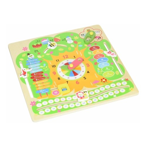木製知育　はじめてのとけいとカレンダー Wooden educational first tokei and calendar