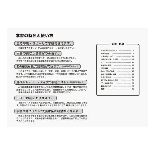 観点別まるごと算数評価テスト　６年 Wakaru Yorokobimanabtanoshisa Whole math evaluation test by perspective 6th grade