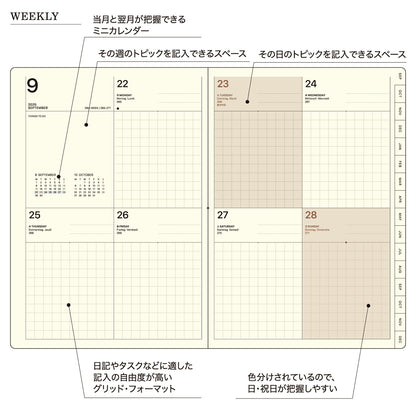 ﾗｺﾆｯｸ 手帳 2025 9月始まり  LACONIC ( 2026 年 1月 対応 ) 週間ﾌﾞﾛｯｸ ｾﾊﾟﾚｰﾄ B6 BI ﾌﾞﾛｯｸｲﾝﾃﾞｯｸｽ JOURNAL ﾎﾞﾀﾆｶﾙ ﾀｲﾎﾟ ﾘﾌｨﾙ 仕事計画 大人かわいい ﾀﾞｲｱﾘｰ  ｽｹｼﾞｭｰﾙ帳 :4948197023746
